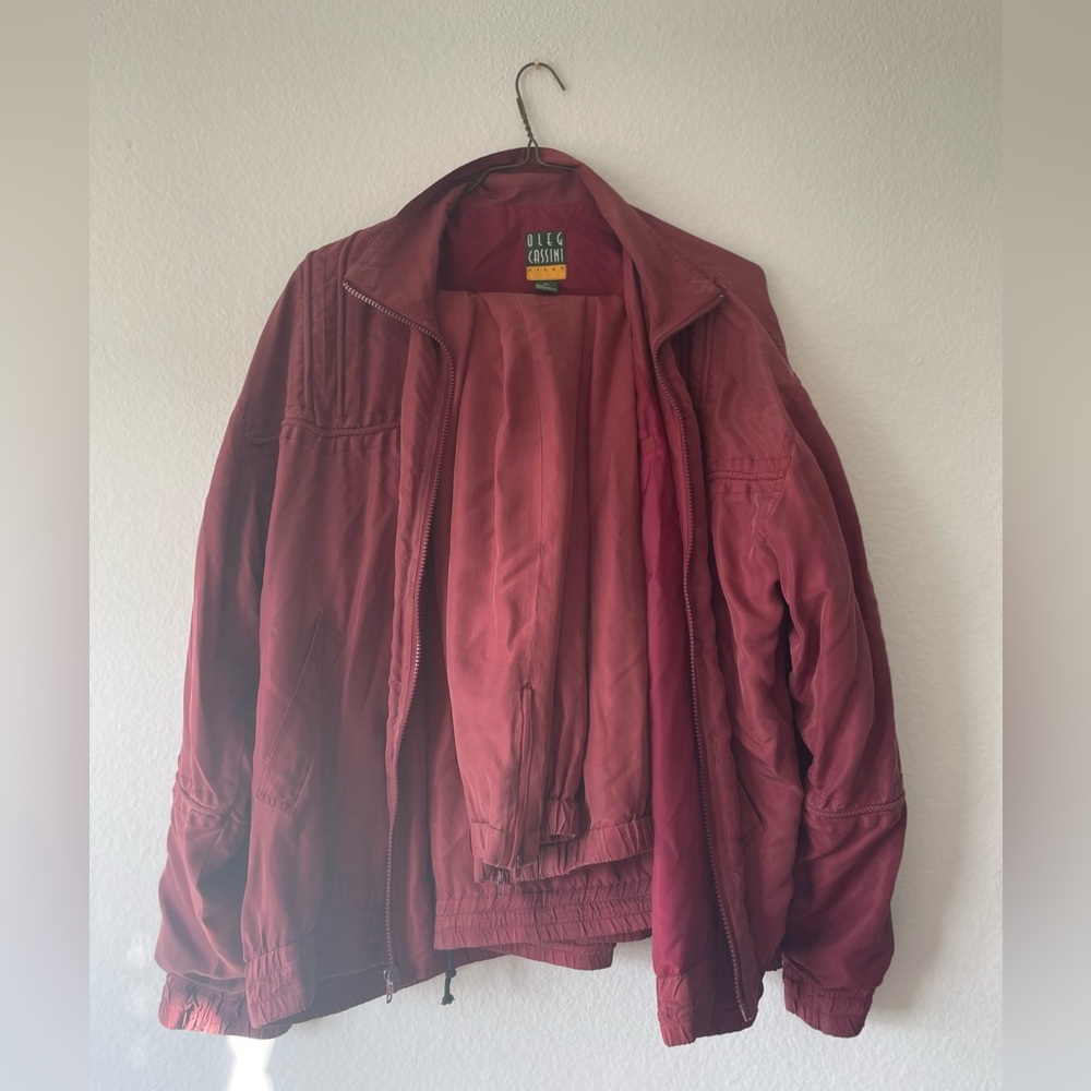 Vintage silk oleg cassini tracksuit